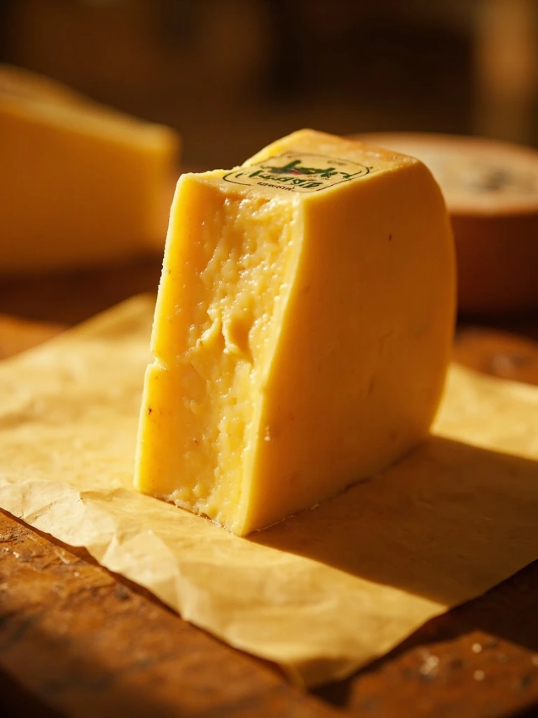 Mezzena di Parmigiano Reggiano DOP tagliata a metà, pasta esposta